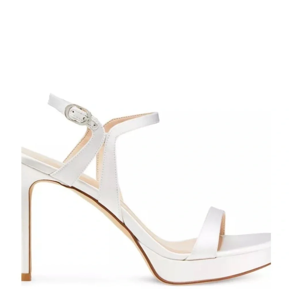 Stuart Weitzman Satin Platform Sandal Size 9.5 Woman’s Evening Elegant Heels